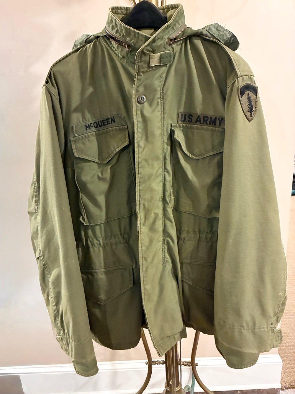 Vintage 70s U.S. Army M-65 3rd Pattern OG-107 Olive Field Jacket Coat Medium